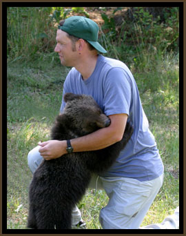 TJ with grizzly bear cub
